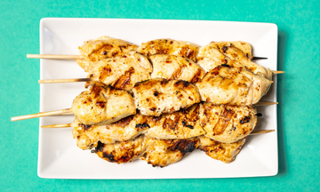 Grilled chicken kebab skewers from Ali Baba’s Kitchen