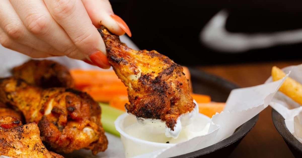 A basket of grilled Doob wings at the Hard Hat Cafe in North Haven