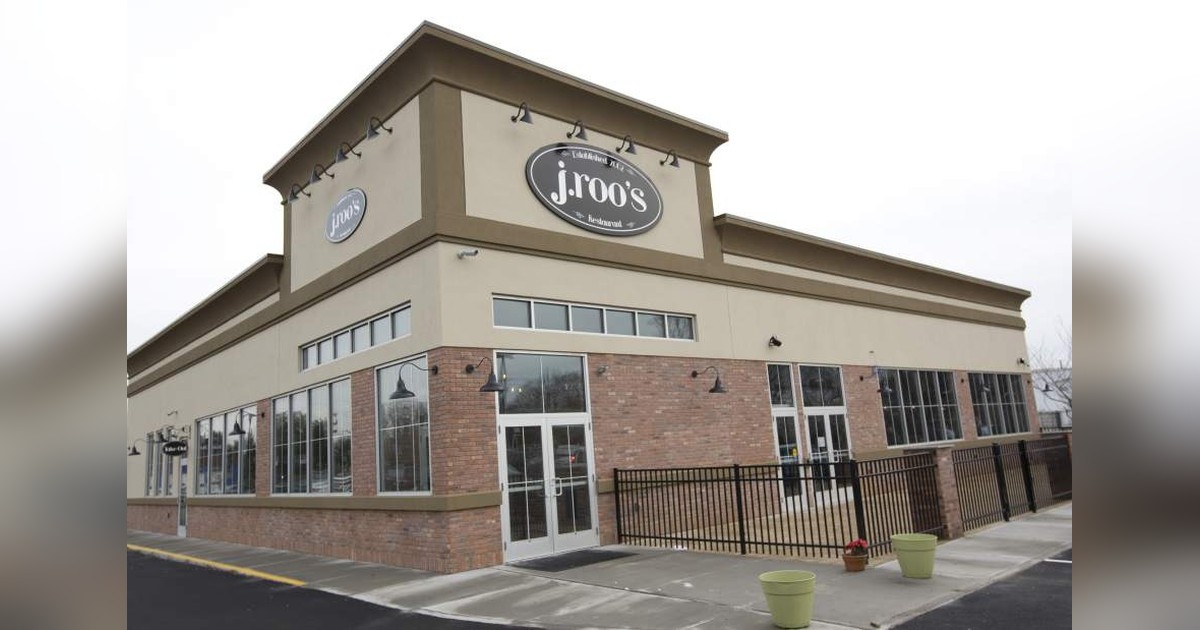 The tan-and-brick J Roo’s Restaurant building with its oval sign at 243 State St. in North Haven